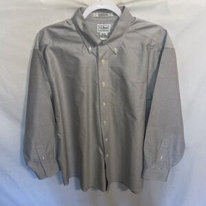 L.L. Bean Men’s Dress Shirt Size Large Gray Wrinkle Resist Trad Fit Business